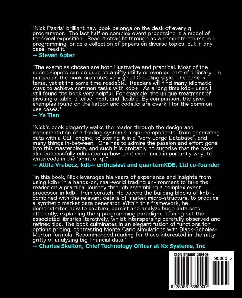 Q Tips: Fast, Scalable and Maintainable Kdb+ Paperback by Nick Psaris - March 19, 2015 - Image 2