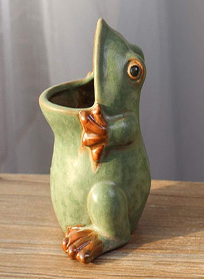 MONMOB Ceramic Frog Shaped Plant Pot/Bonsai Pot/Flower Pot/Succulent Planter Multipurpose Pot - Image 2