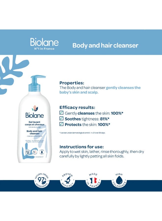 BIOLANE 2-in-1 Body and Hair Cleanser for Babies, Soap-Free Gel, Tear-Free - 350ml - Image 2