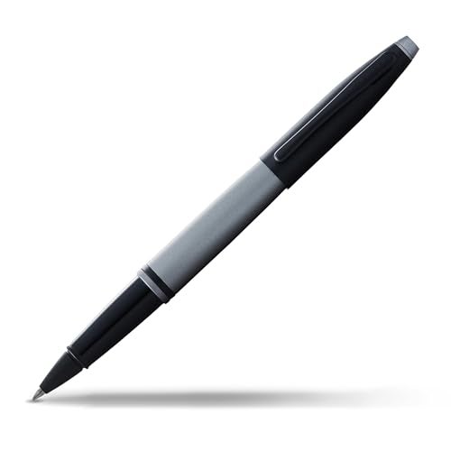 Cross Calais Matte Gray & Black Refillable Rollerball Pen – Medium Point, Black Ink, Smooth Writing, Presented in a Luxury Gift Box - Image 1