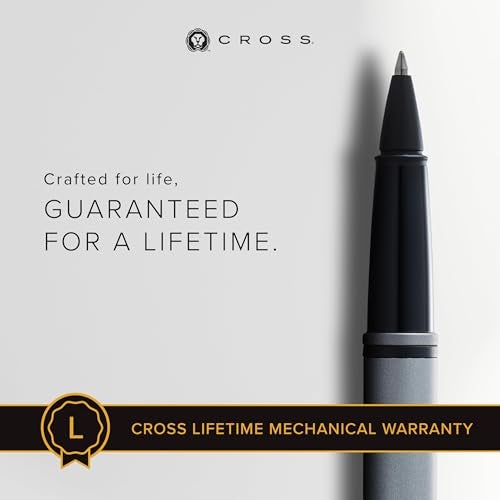 Cross Calais Matte Gray & Black Refillable Rollerball Pen – Medium Point, Black Ink, Smooth Writing, Presented in a Luxury Gift Box - Image 3