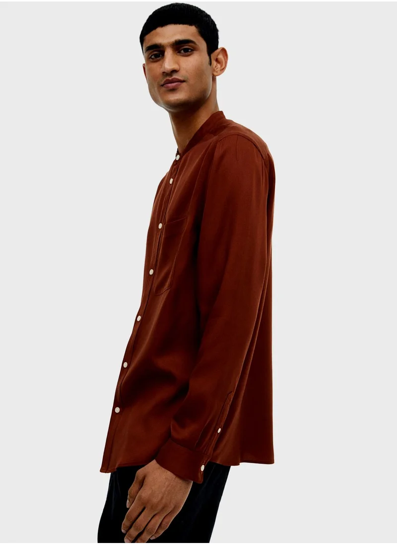H&M Grandad Collar Regular Fit Shirt