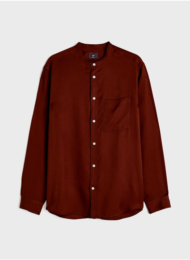 H&M Grandad Collar Regular Fit Shirt