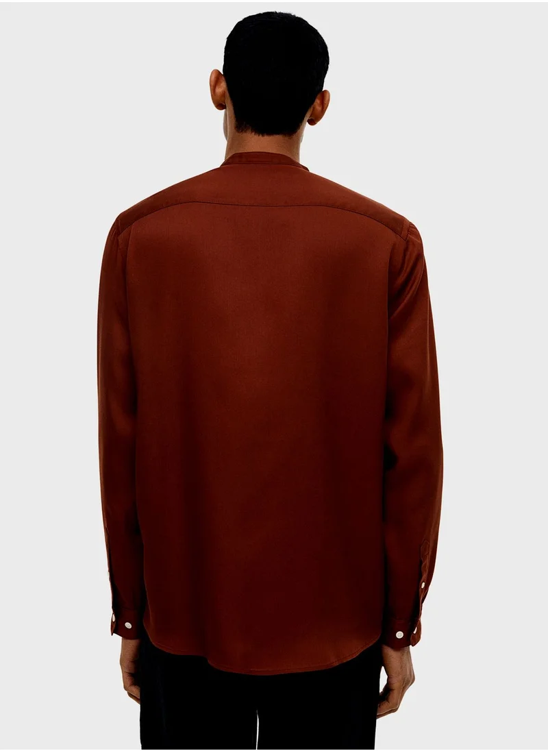 H&M Grandad Collar Regular Fit Shirt
