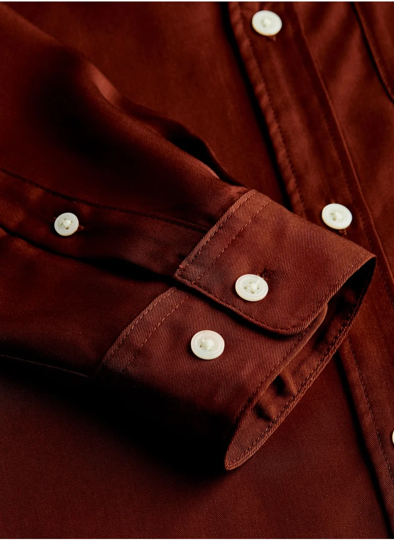 H&M Grandad Collar Regular Fit Shirt