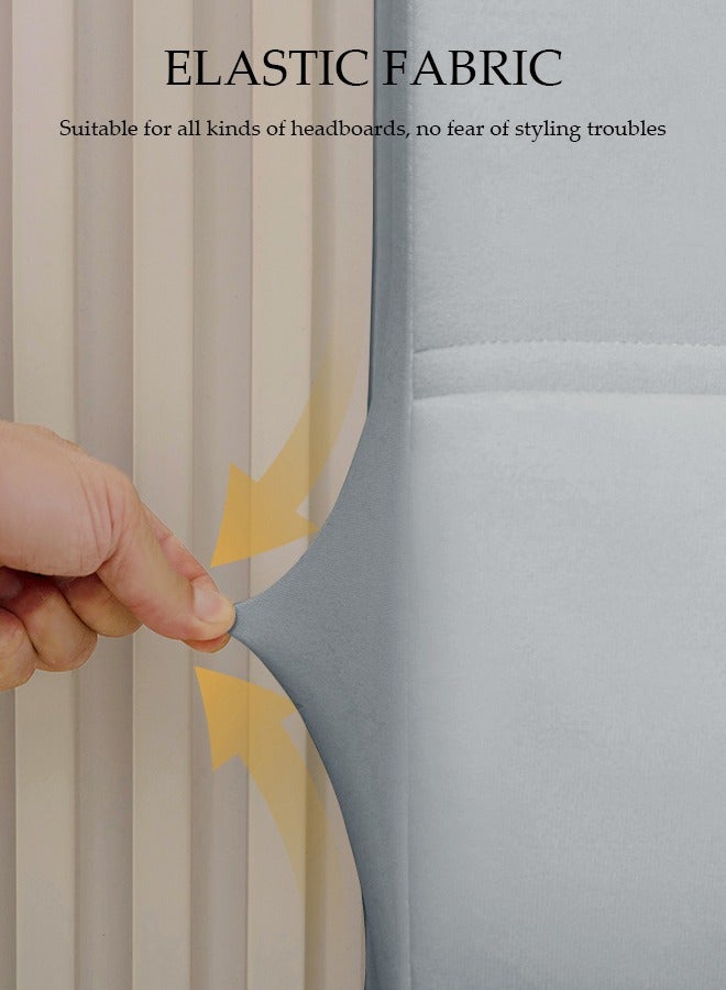 DUNISO Bed headbroad cover，Large size bed headbroad cover ，All inclusive dustproof backrest cover，Pinching cotton  thickening lattice upholstered，for Bedroom Decor, Washable (Grey,180cm) - Image 4