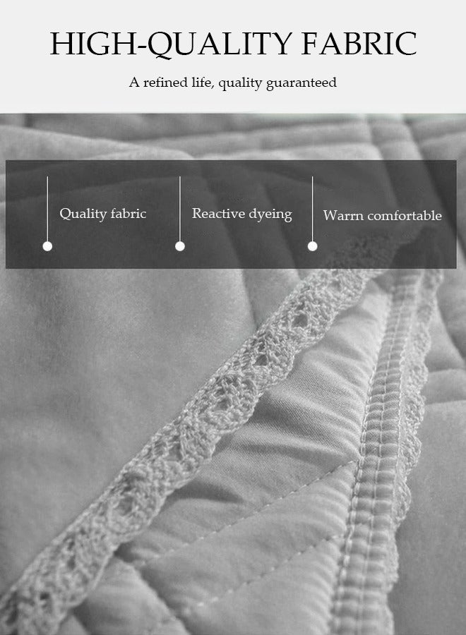 DUNISO Bed headbroad cover，Large size bed headbroad cover ，All inclusive dustproof backrest cover，Pinching cotton  thickening lattice upholstered，for Bedroom Decor, Washable (Grey,180cm) - Image 5