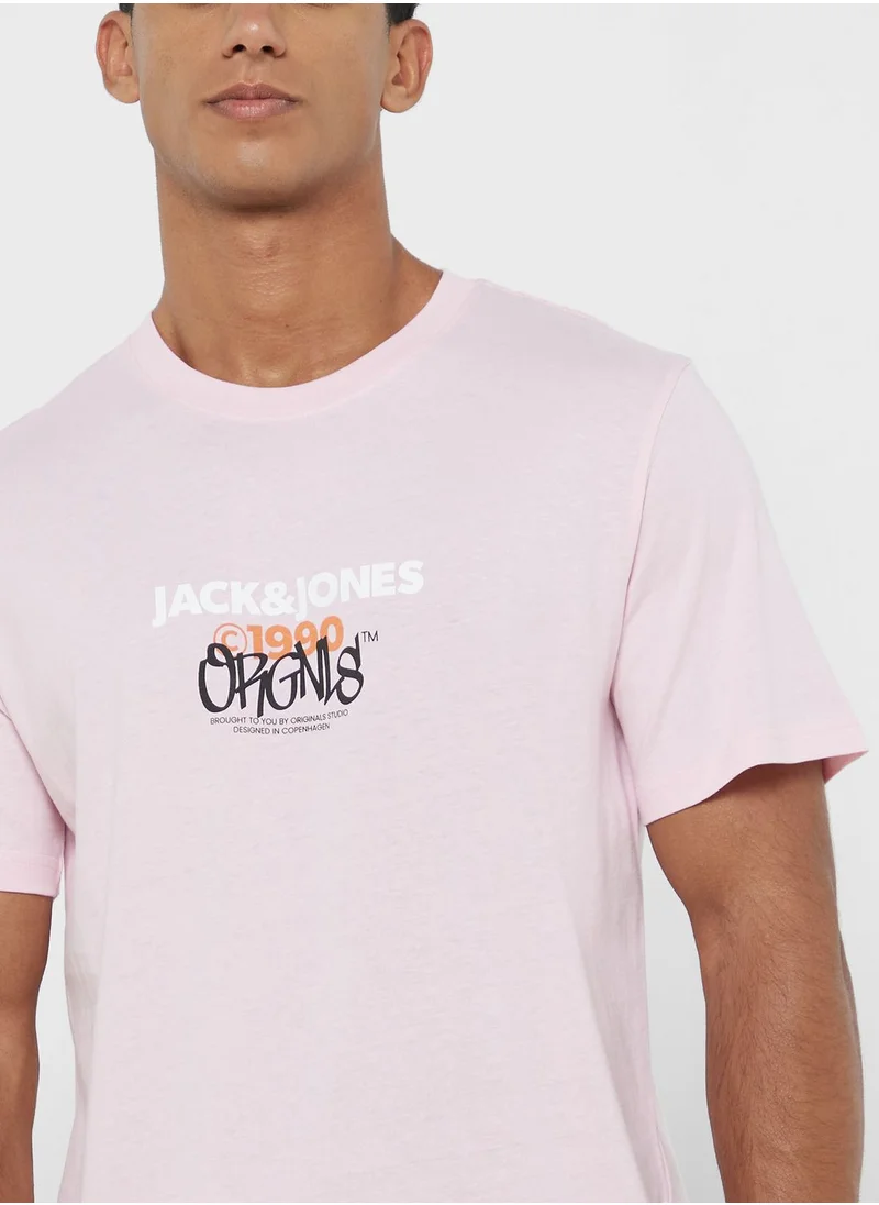 JACK & JONES Jorbushwick Print Crew Neck T-Shirt