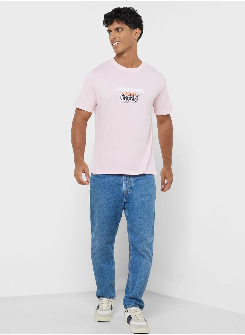 JACK & JONES Jorbushwick Print Crew Neck T-Shirt