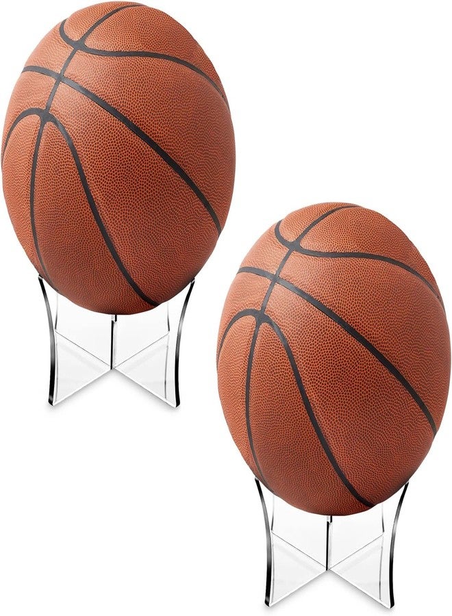 HETARMI ENTERPRISE Hetarmi Acrylic Display Rack, Ball Stand Holder Display Stand for Basketball, Football, Softball, Volleyball, Baseball. (2 Pcs) - Image 1