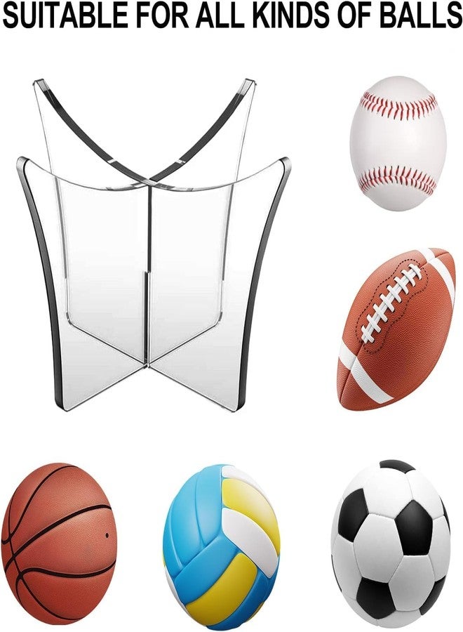 HETARMI ENTERPRISE Hetarmi Acrylic Display Rack, Ball Stand Holder Display Stand for Basketball, Football, Softball, Volleyball, Baseball. (2 Pcs) - Image 5