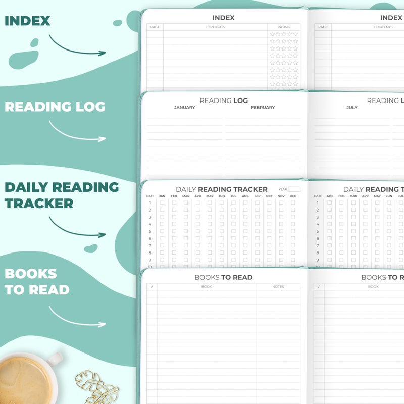 Clever Fox Reading Journal â€“ Book Review Log â€“ Gift Accessories for Reading Lover â€“ Book Journal for Kids & Adults â€“ A5, 5.8â€x8.3â€ (Mint Cream) - Image 5