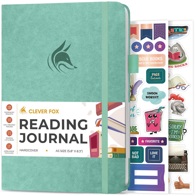Clever Fox Reading Journal â€“ Book Review Log â€“ Gift Accessories for Reading Lover â€“ Book Journal for Kids & Adults â€“ A5, 5.8â€x8.3â€ (Mint Cream) - Image 1