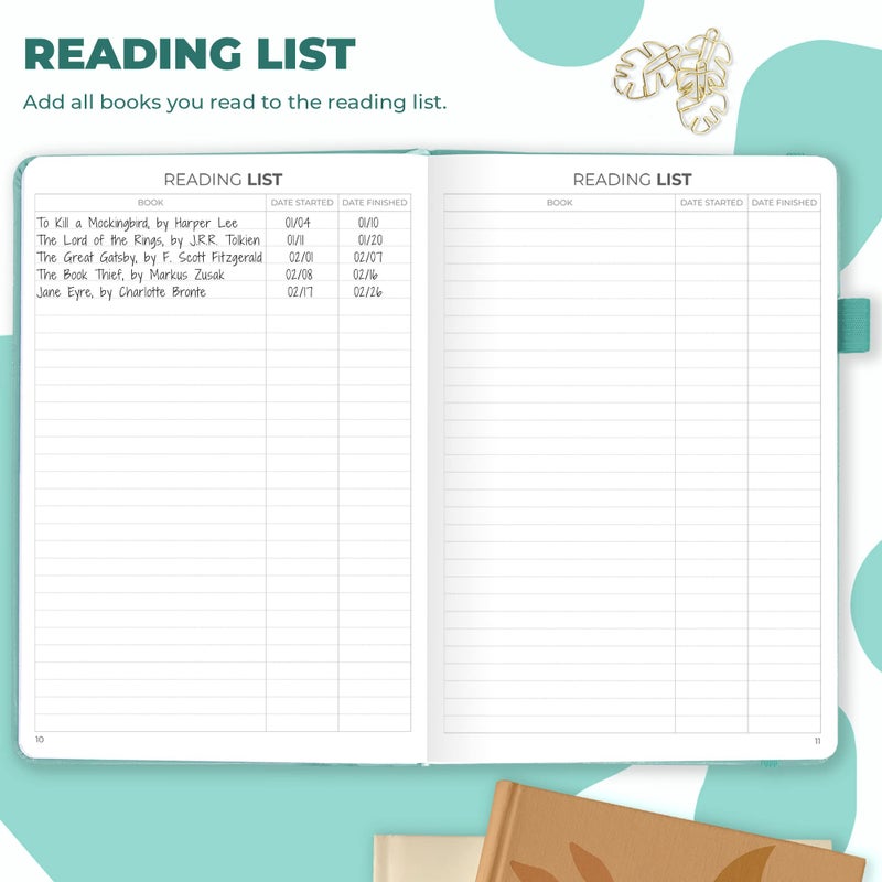 Clever Fox Reading Journal â€“ Book Review Log â€“ Gift Accessories for Reading Lover â€“ Book Journal for Kids & Adults â€“ A5, 5.8â€x8.3â€ (Mint Cream) - Image 3
