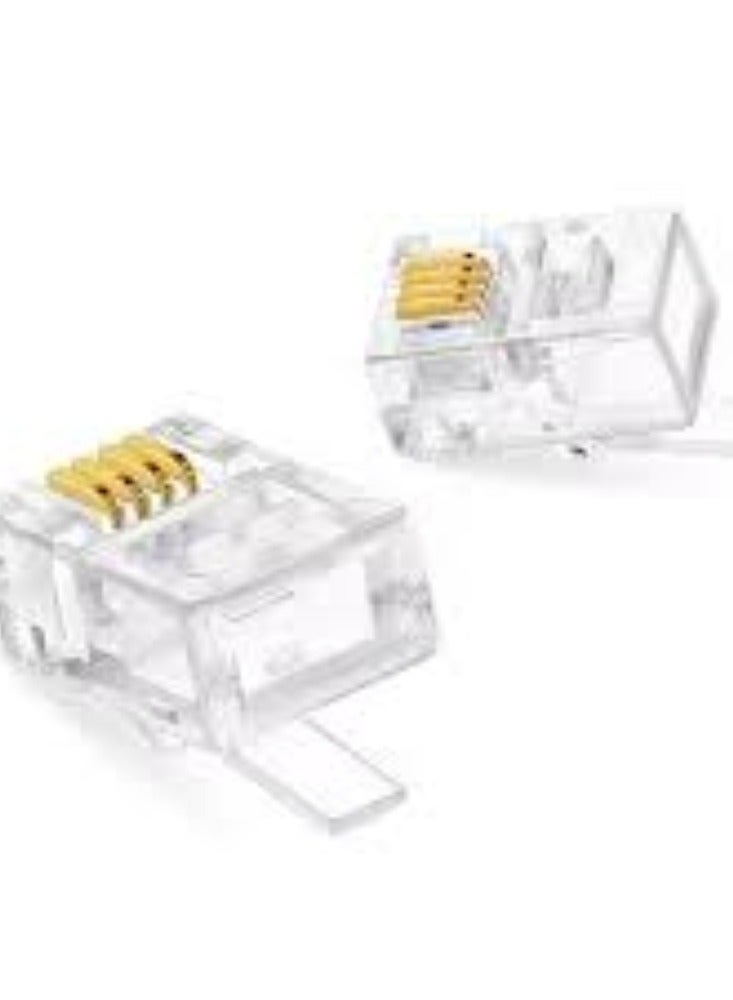 KNP RJ11 Ethernet Cable Connector is designed for use with telephone lines and is commonly used for connecting devices such as telephones, fax machines, and modems. - Image 3