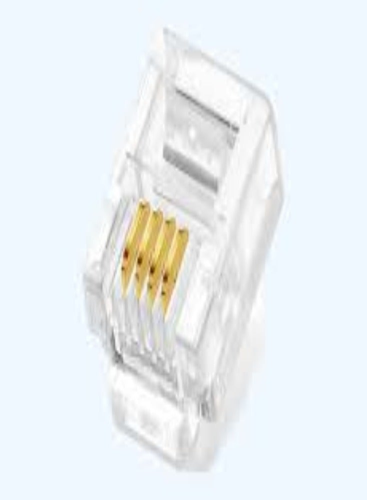KNP RJ11 Ethernet Cable Connector is designed for use with telephone lines and is commonly used for connecting devices such as telephones, fax machines, and modems. - Image 1