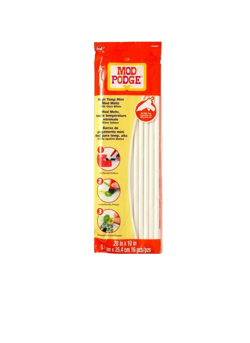 Mod Podge - Mod Podge High Temp Mod Melts .28in x 10in 16pcs Milk Glass White - Image 1