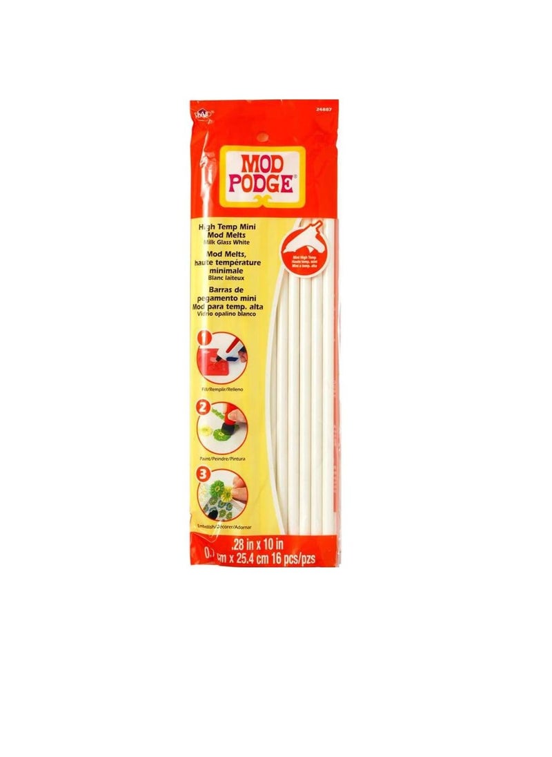 Mod Podge - Mod Podge High Temp Mod Melts .28in x 10in 16pcs Milk Glass White - Image 1