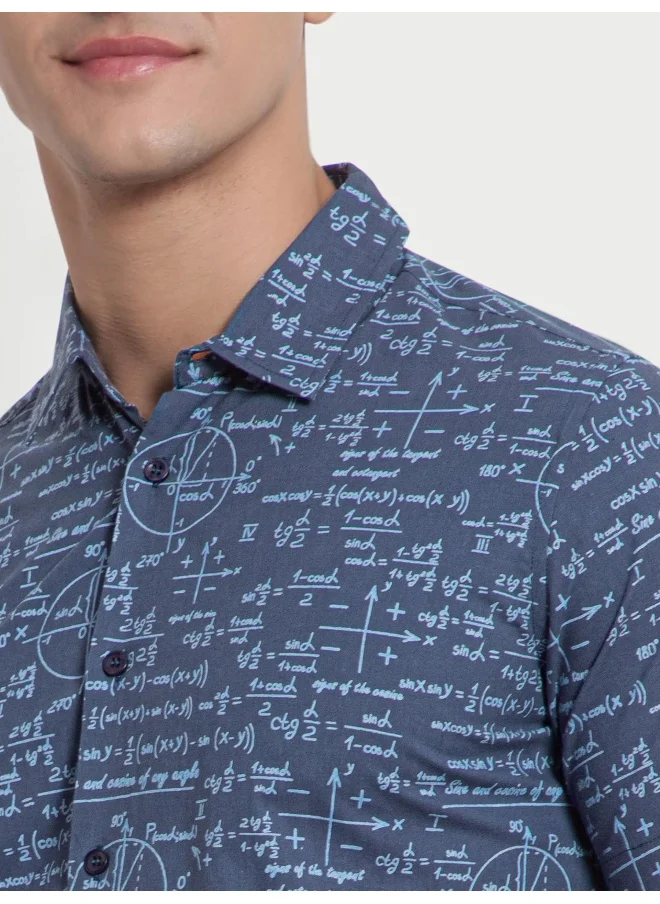 Beyoung Half Sleeve Printed Shirts for Men Blue