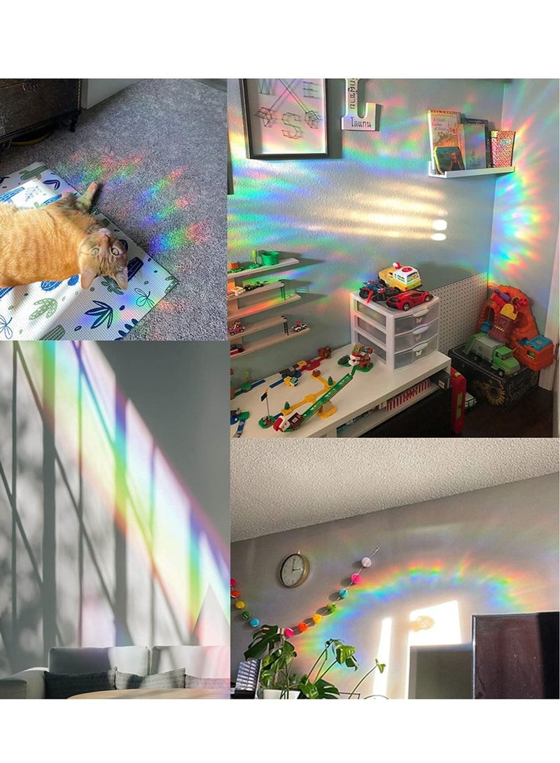 كابتن تيك Window Alert Stickers Cloud Raindrop Pattern Glass Clings Static Rainbow Window Alert Decals Sun Catcher Decorations Non-Adhesive Prismatic Vinyl for Prevent Stop Birds KSA | Riyadh, Jeddah - Image 4