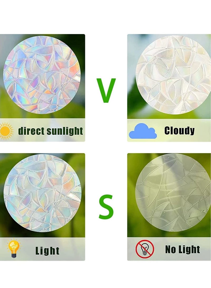 كابتن تيك Window Alert Stickers Cloud Raindrop Pattern Glass Clings Static Rainbow Window Alert Decals Sun Catcher Decorations Non-Adhesive Prismatic Vinyl for Prevent Stop Birds KSA | Riyadh, Jeddah - Image 5