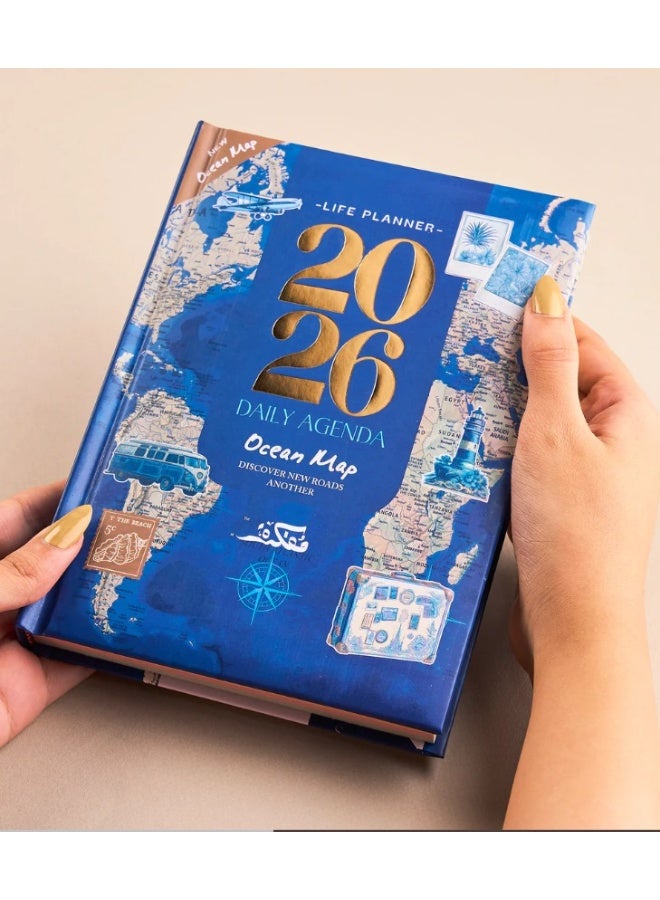 Mofakera Ocean Map Daily gift Calendar Agenda 2026 - A5 - Image 1