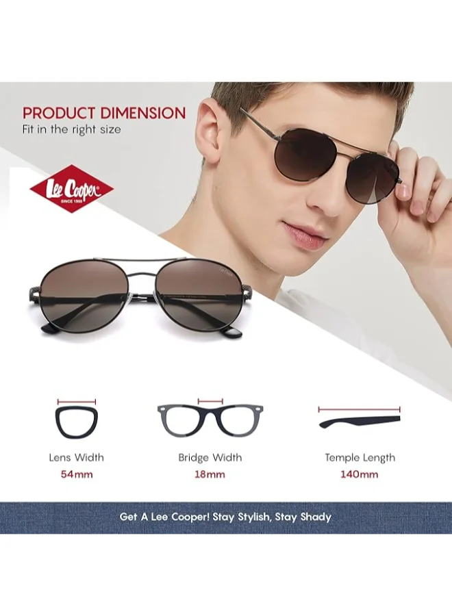 Lee Cooper Polarized Sunglasses Brown Frame Gradient Brown Mirror Lens 54mm  - LC1035C03