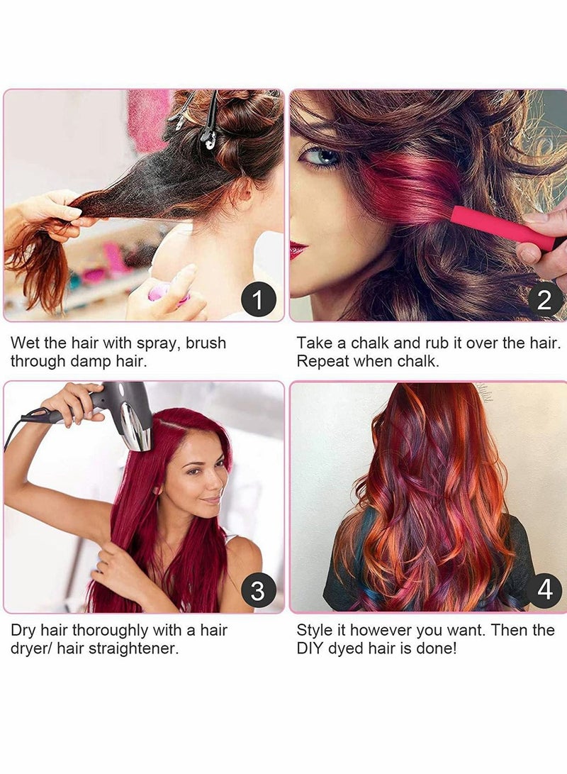 KASTWAVE Hair Chalk, 24 Colors Temporary Hair Chalk Dye, Washable Hair Color Dye DIY Hair for Girls Kids New Year Birthday Party Cosplay, for Dyeing Hair Graffiti Sketch Pastel Painting with Uniform Texture - Image 3