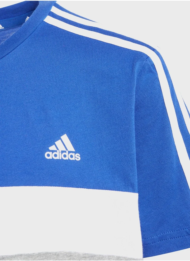 Adidas Junior 3 Stripes Tiberio T-Shirt