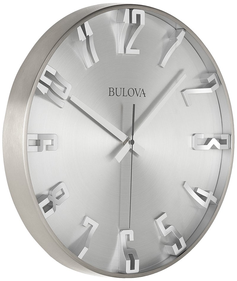 Bulova C4846 Director Wall Clock Satin Pewter Finish - Image 1