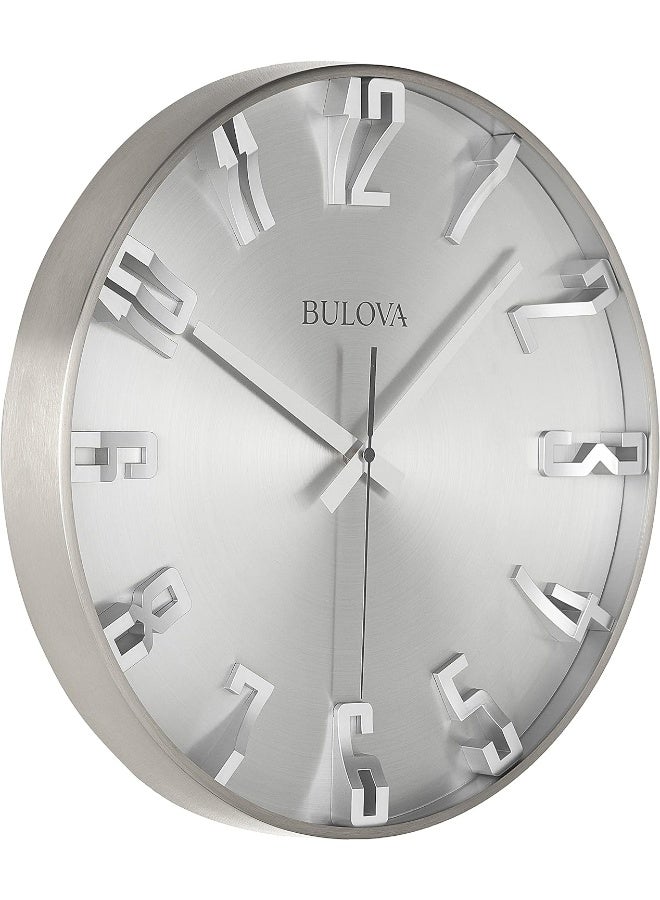 Bulova C4846 Director Wall Clock Satin Pewter Finish - Image 2