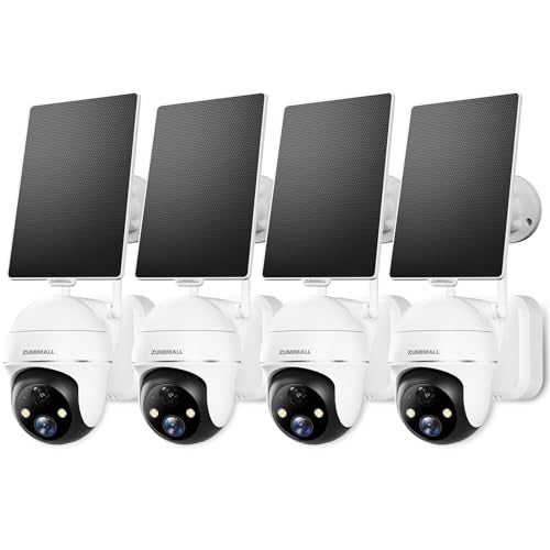 زومي مول Zumimall Zumimall Solar Security Cameras Wireless Outdoor Solar Powered Cameras For Home Security With View Color Night Vision Talk Motion Alert Siren Cloudedge App Supported WITH360