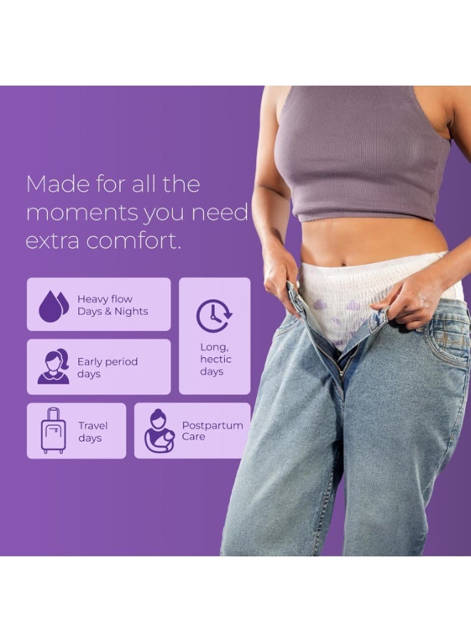 Nua Comfort Period Panties (XXL-XXXL) | Pack of 5 | Disposable | 360° Coverage | Zero Irritation | 4x Comfort | For Heavy Flow | No rashes | Leakproof | Seamless | 100%, Dermatologically Tested - Image 3