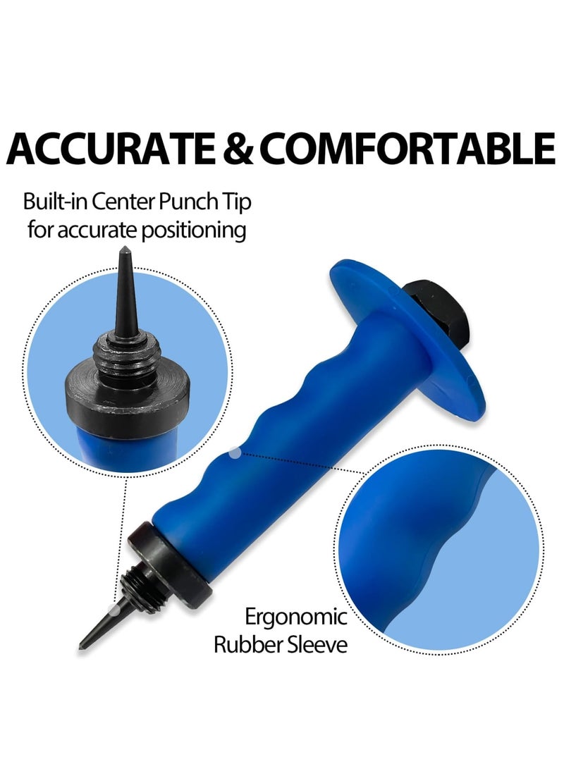 Punch Down Tool, Hollow Metal Punch Set - 14pcs Gasket Cutter Kit, Hand Held Power Punch for Leather, Rubber, Plastics, Vinyl, Sheet Metal and More, Sharp and Sturdy Hollow Punches for 3/16 to 1-3/8 - Image 4