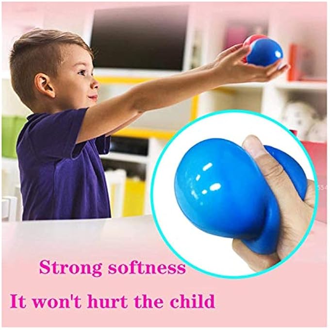 Balls Stress Relief ToysStress Relief , Sticky Ceiling Juggling Sticky Game Catch for Children Parents, Can Be Glued to The Ceiling (Color : Green, Size : 65mm) - Image 2