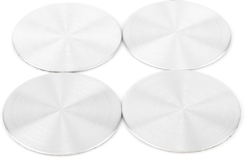 RTRHINOTUNING 4pcs 50mm/1.97in Wheel Center Caps Stickers Sliver Aluminum Alloy Anti-Rust Badge Emblems Decals - Image 1