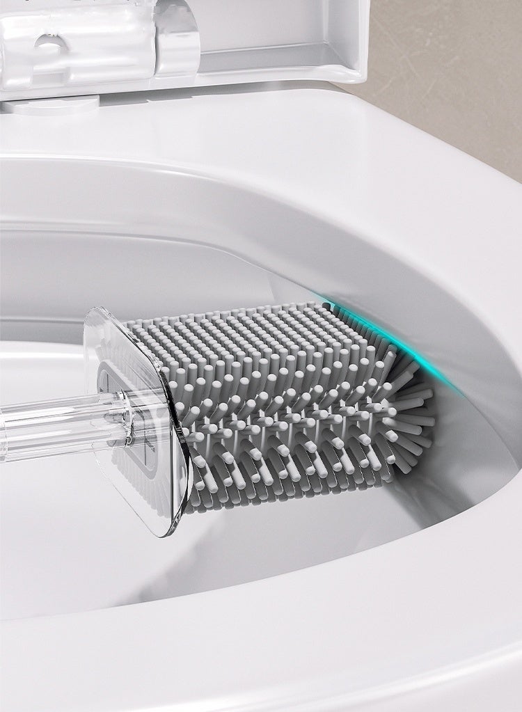 هايدو الجليد الفاخر - فرشاة المرحاض الشفافة من السيليكون ، الجدار - المثبت والأرضية - فرشاة تنظيف الحمام الدائمة - Image 4