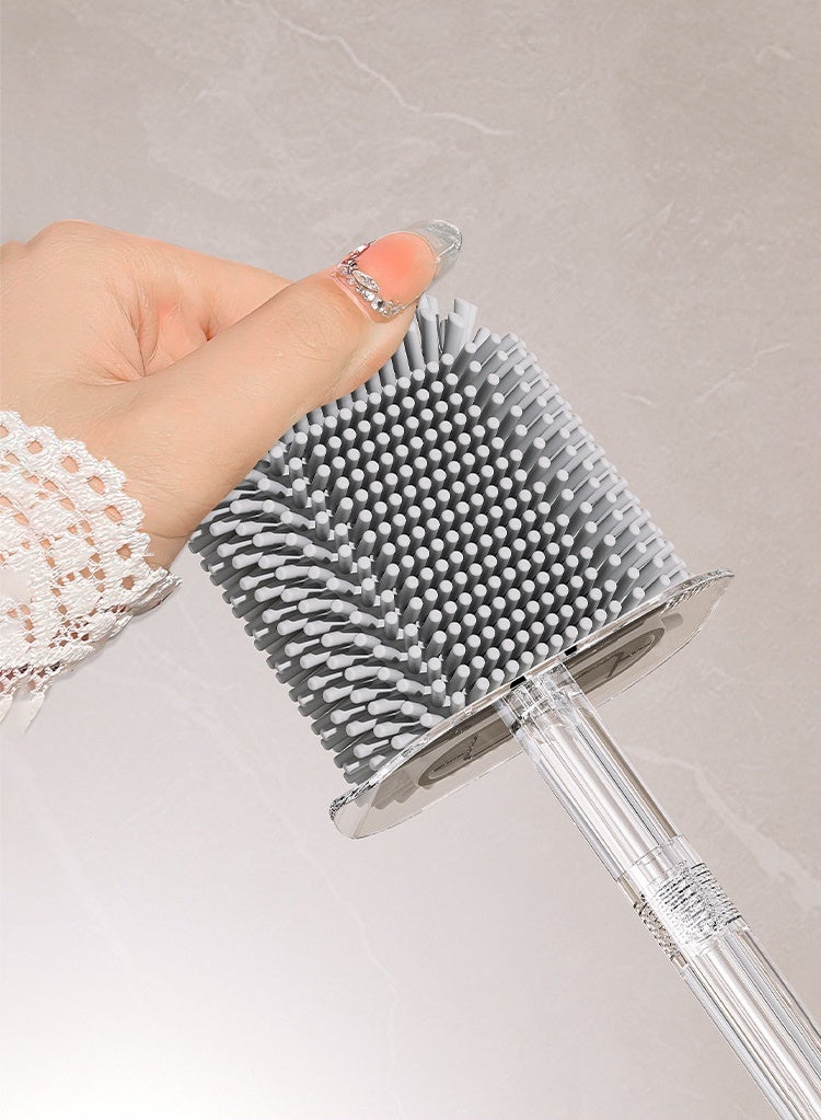 هايدو الجليد الفاخر - فرشاة المرحاض الشفافة من السيليكون ، الجدار - المثبت والأرضية - فرشاة تنظيف الحمام الدائمة - Image 3