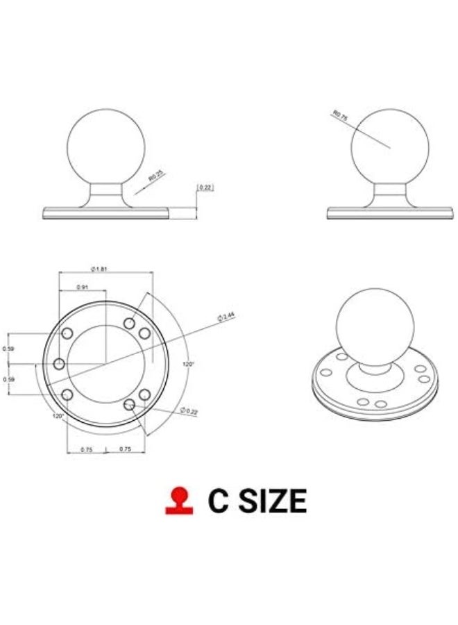 RAM MOUNTS Amps Hole Pattern & 1.5 Ball - Image 5