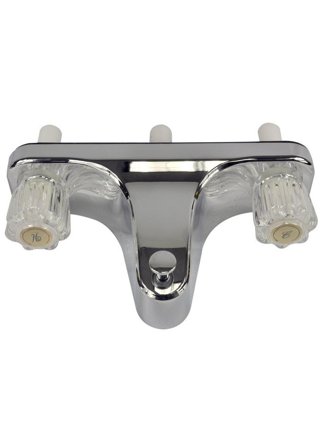 Danco Mobile Home RV Tub Shower Center-Set Faucet, 8 inch, 2-Handle, Chrome with Clear Acrylic Handles (33156X) - Image 1