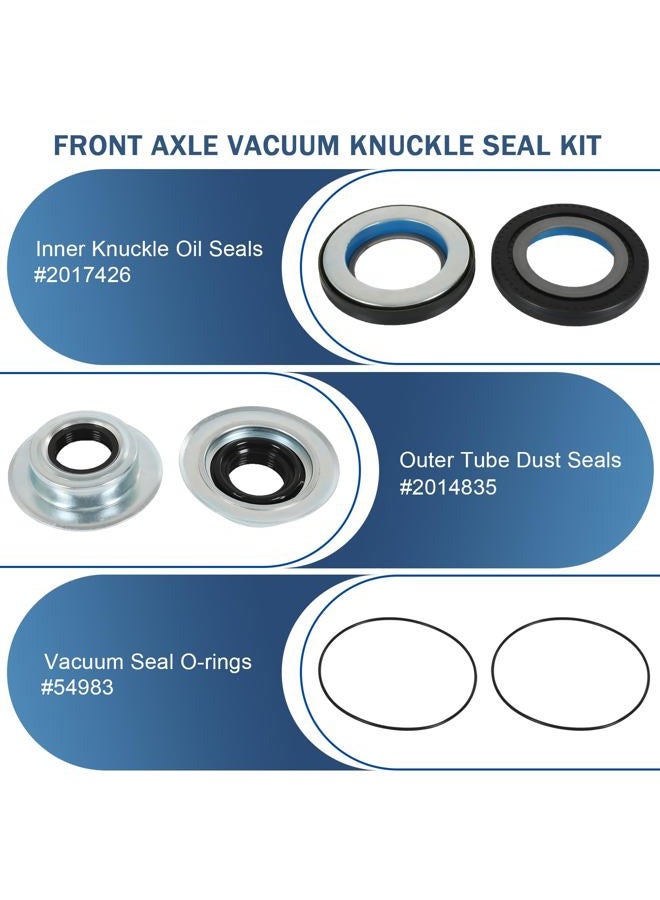 RALZAOTO Front Axle Vacuum Knuckle Seal & Outer Tube Oil Seals Kit Compatible with Ford Super Duty F250 F350 F450 F550 Dana Super 60 2005-2019 Replace #2017426 2014835 54983 (6Pcs) - Image 3