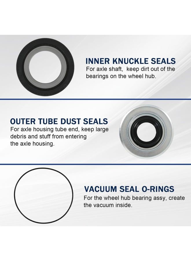 RALZAOTO Front Axle Vacuum Knuckle Seal & Outer Tube Oil Seals Kit Compatible with Ford Super Duty F250 F350 F450 F550 Dana Super 60 2005-2019 Replace #2017426 2014835 54983 (6Pcs) - Image 5