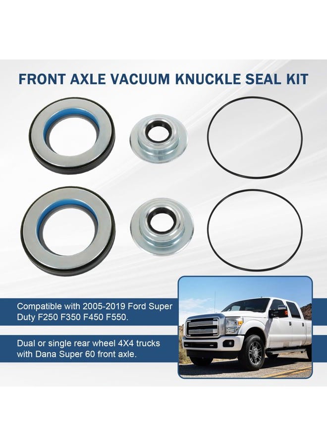 RALZAOTO Front Axle Vacuum Knuckle Seal & Outer Tube Oil Seals Kit Compatible with Ford Super Duty F250 F350 F450 F550 Dana Super 60 2005-2019 Replace #2017426 2014835 54983 (6Pcs) - Image 2