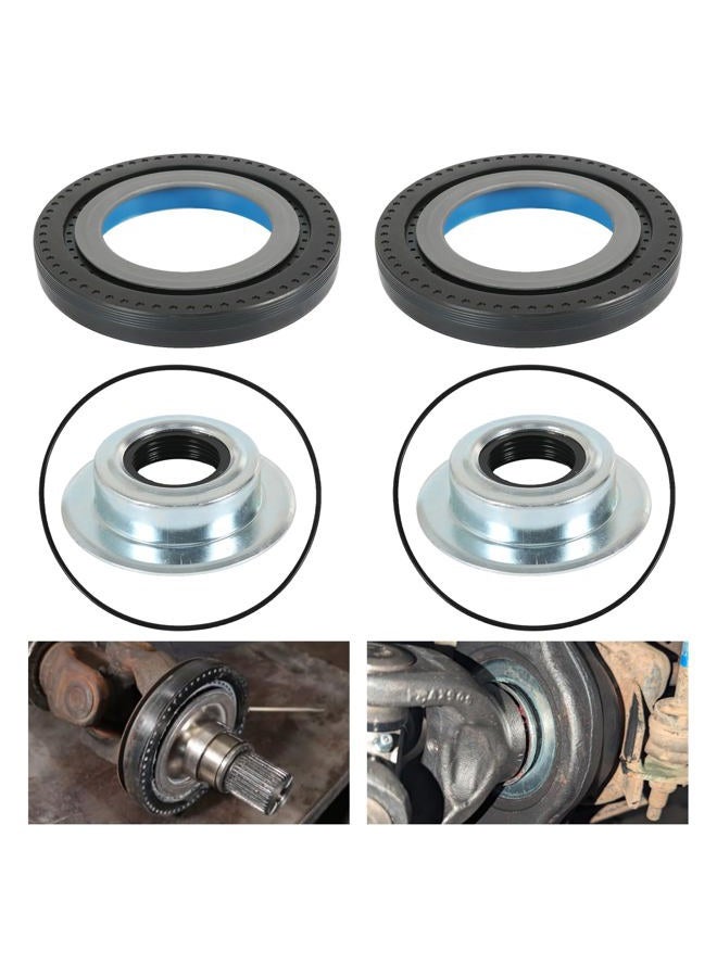 RALZAOTO Front Axle Vacuum Knuckle Seal & Outer Tube Oil Seals Kit Compatible with Ford Super Duty F250 F350 F450 F550 Dana Super 60 2005-2019 Replace #2017426 2014835 54983 (6Pcs) - Image 1
