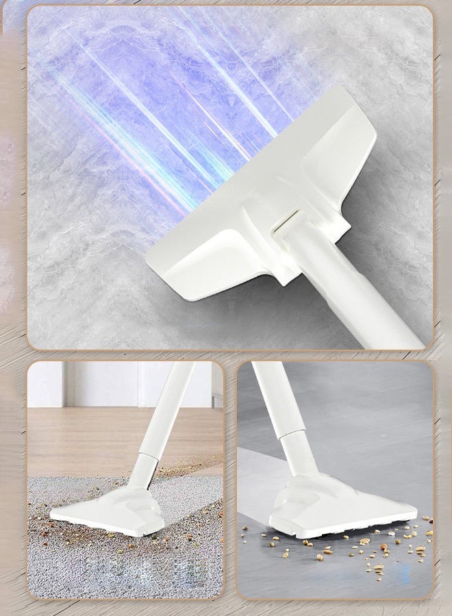 مكنسة كهربائية محمولة 2 في 1، فلتر HEPA، هيكل خفيف الوزن، منخفض الضوضاء، فلتر ثلاثي منخفض الضوضاء، مجمع غبار عمودي، ممسحة ومكنسة بيضاء خضراء - Image 3