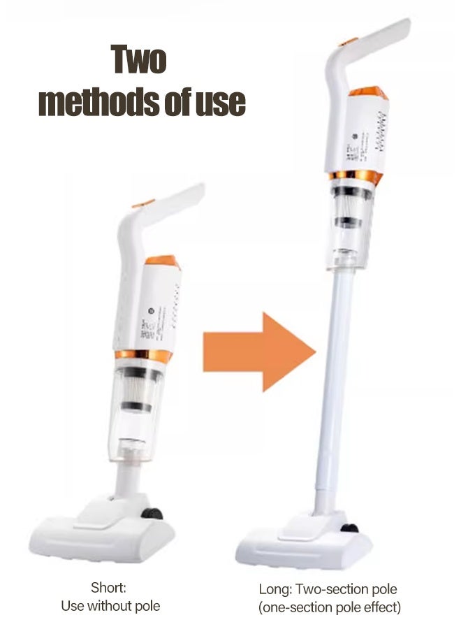 مكنسة كهربائية محمولة 2 في 1، فلتر HEPA، هيكل خفيف الوزن، منخفض الضوضاء، فلتر ثلاثي منخفض الضوضاء، مجمع غبار عمودي، ممسحة ومكنسة بيضاء خضراء - Image 2