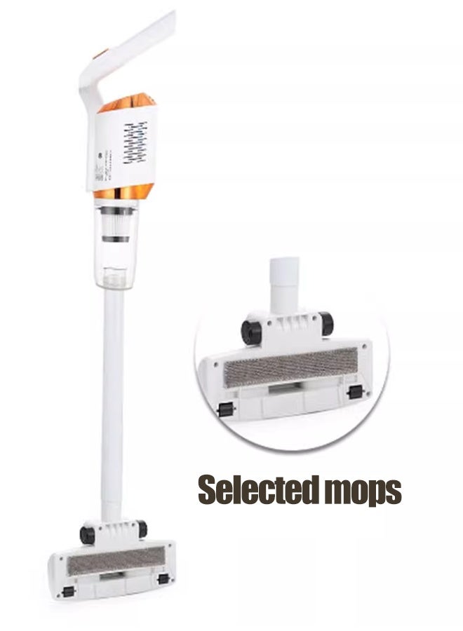 مكنسة كهربائية محمولة 2 في 1، فلتر HEPA، هيكل خفيف الوزن، منخفض الضوضاء، فلتر ثلاثي منخفض الضوضاء، مجمع غبار عمودي، ممسحة ومكنسة بيضاء خضراء - Image 5