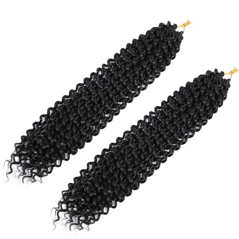 Dansama 2 Packs Passion Twist Hair Water Wave Braiding Hair for Butterfly Style Crochet Braids Bohemian Hair Extensions 18inch Pack of 2 1B