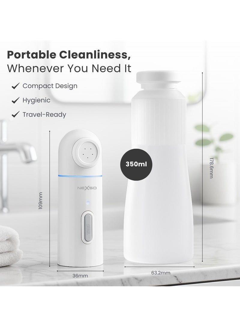 Nexso Portable Bidet for Travel | 350ml Travel bidet portable with Rechargeable Battery, IPX7 Waterproof, 2 Pressure Modes, Personal Hygiene Solution for Travel, Baby & Postpartum Care, Shattaf travel - Image 2