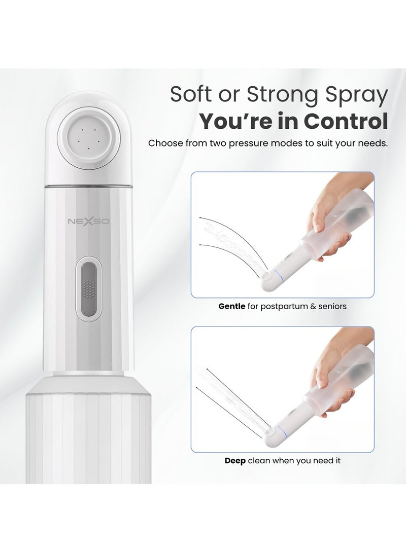 Nexso Portable Bidet for Travel | 350ml Travel bidet portable with Rechargeable Battery, IPX7 Waterproof, 2 Pressure Modes, Personal Hygiene Solution for Travel, Baby & Postpartum Care, Shattaf travel - Image 5